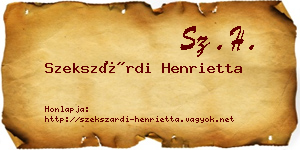 Szekszárdi Henrietta névjegykártya