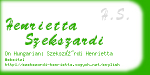 henrietta szekszardi business card